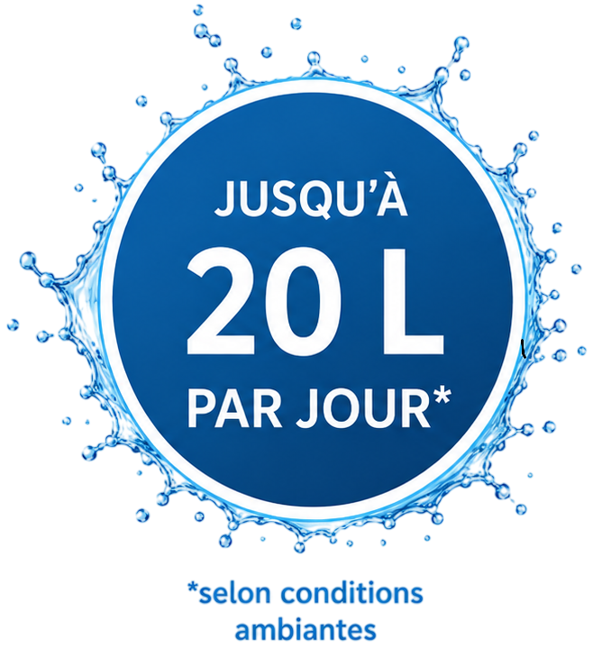 Jusqu'à 20 L par jour